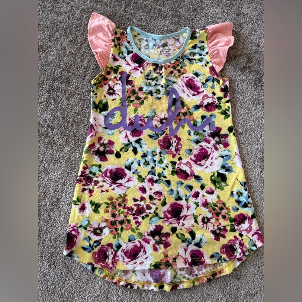 🌶️ Rags Floral Dress with Pink and Yellow Accents. Size 2T
